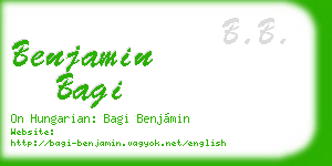 benjamin bagi business card