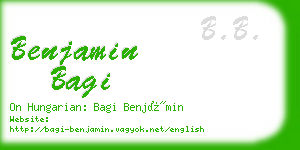 benjamin bagi business card